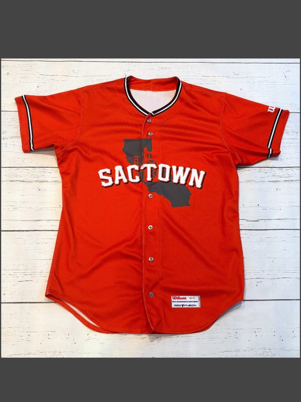 Sacramento River Cats Orange Sactown Wilson Jersey